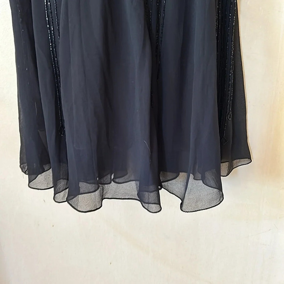 J Kara beaded 1920’s art deco  black chiffon dress size 12 - Picture 4 of 10